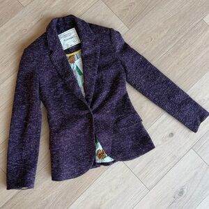 Anthropologie Cartonnier Deep Purple Blazer